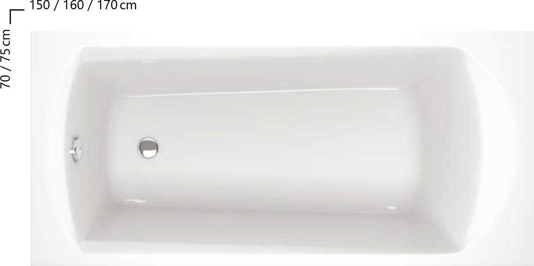 Ванна Domino 150, 160, 170 см прямоугольная