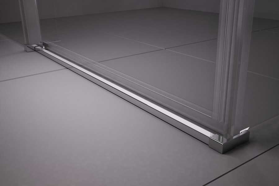 Душевой уголок квадратный MSDPS блестящий 120/80см L стекло прозрачное